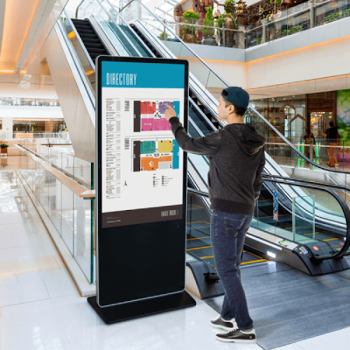 Wayfinding kiosk in shopping centre