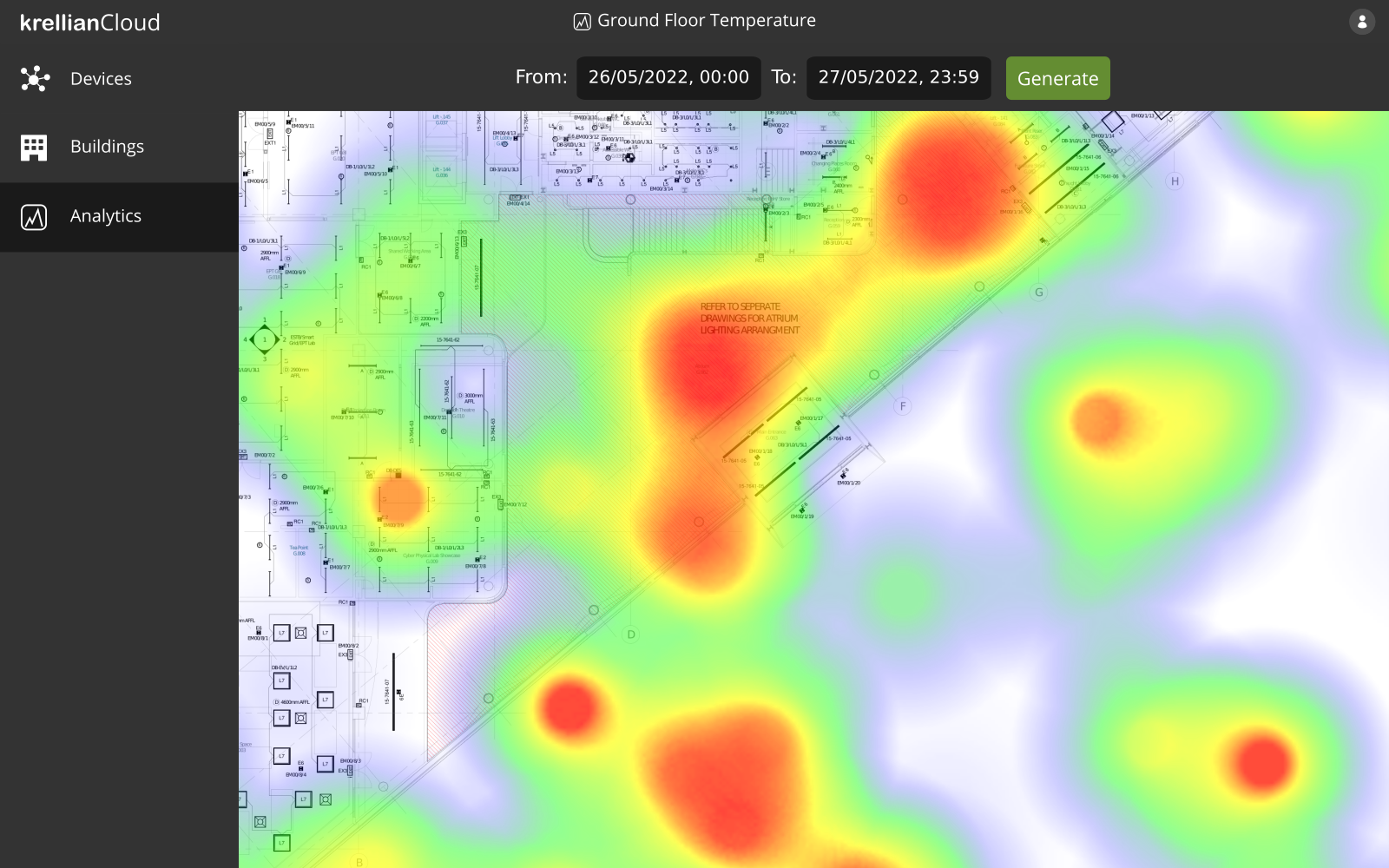 Screenshot of Krellian Cloud user interface